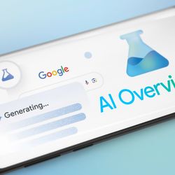 Artist impression of AI Overviews on a smartphone