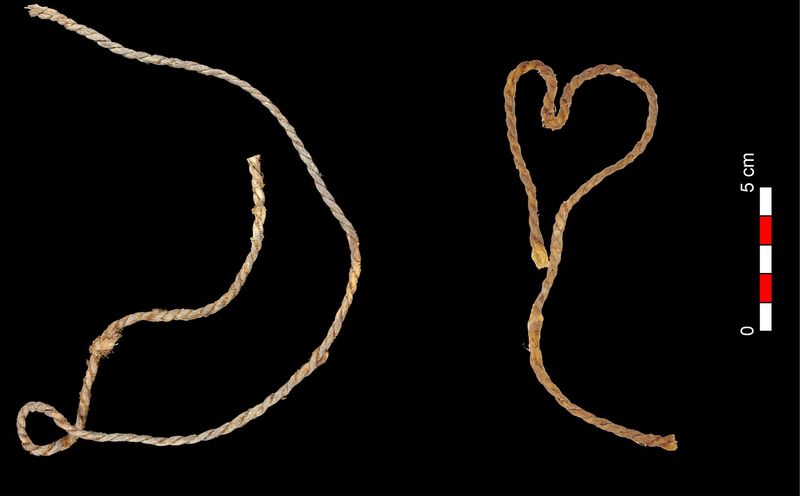 Fragments of sinew bowstrings from the Cave of Los Murciélagos in Albuñol, the oldest bowstrings found so far in Europe.