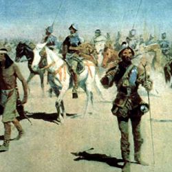 Painting of Francisco Vazquez de Coronado leading his expedition to the American Southwest.