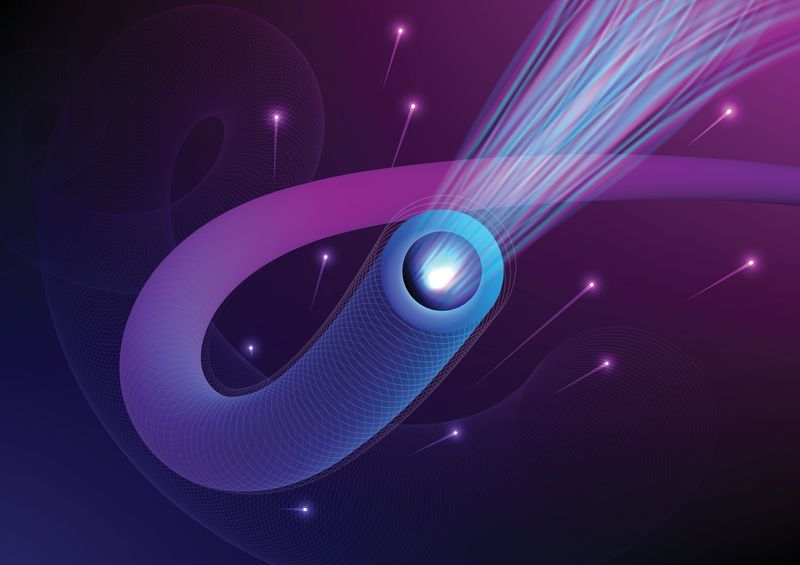 Flat Vector illustration of a fiber optic cable