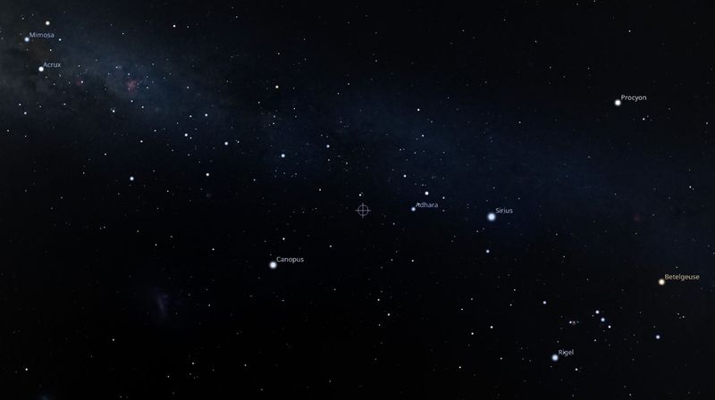 The location of GLEAM-X J0704-37 in the night sky