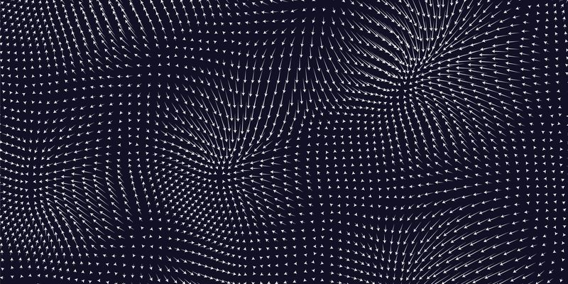 Magnetic field with arrows for directions. 