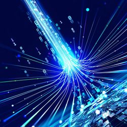 a 3d render of light moving around a surface like in a cable