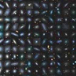 A mosaic showing tens of galaxies similar to the Milky Way