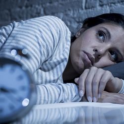 Woman awake at 3am in the morning 