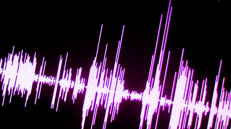 Sound wave represented on computer software.