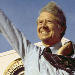The blue sky behind former President Jimmy Carter could have been lethal were it not for the work he did to start getting rid of Chlorofluorcarbons.