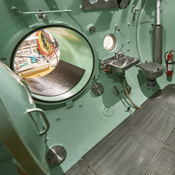 The inside of a decompression chamber.