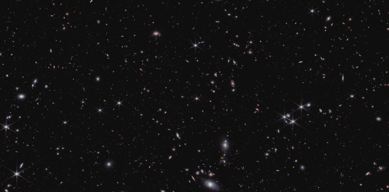 Its a picture of the sky filled with little dots of light, each a distant galaxies. Every location is filled with them.