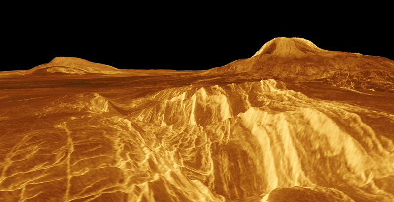 Sadly it seems this image of Eistla Regio on a heat-blasted and utterly dry Venus is probably hot it has been ever since the magma cooled to the point a solid surface existed.