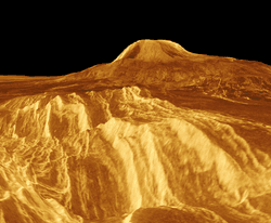 Sadly it seems this image of Eistla Regio on a heat-blasted and utterly dry Venus is probably hot it has been ever since the magma cooled to the point a solid surface existed.