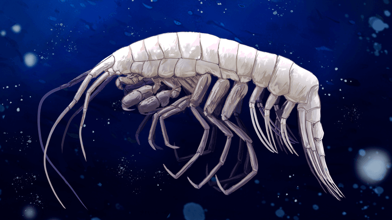 artistic rendition of the predatory amphipod Dulcibella camanchaca