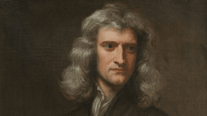 A painting of Isaac Newton.