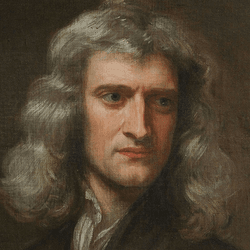 A painting of Isaac Newton.