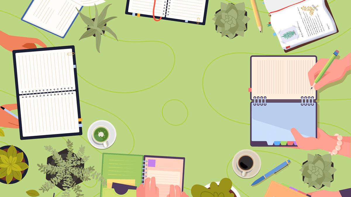 illustration of someone journaling