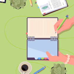 illustration of someone journaling