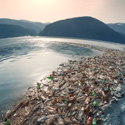plastic trash in the ocean