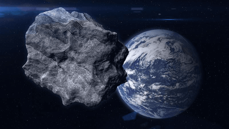 An asteroid near Earth (illustration).