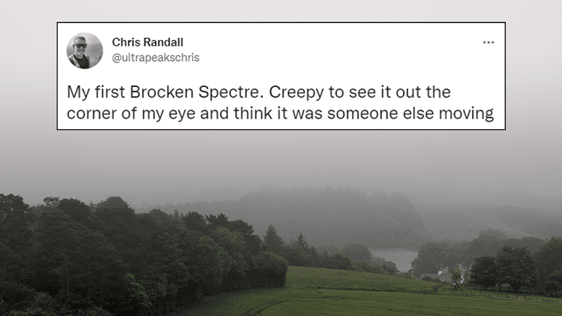 A misty English hillside.