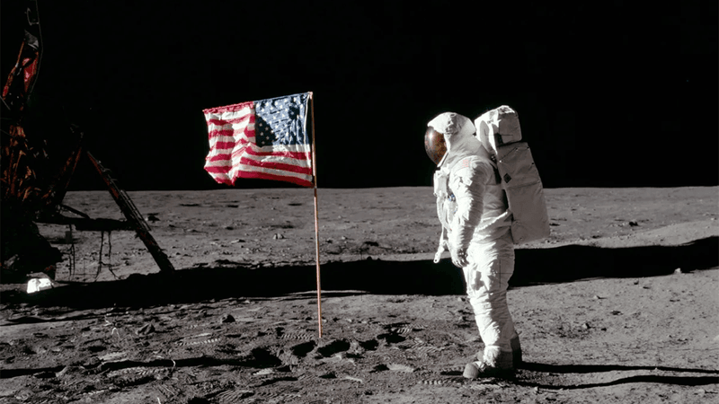 Buzz Aldrin on the Moon.