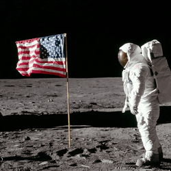 Buzz Aldrin on the Moon.