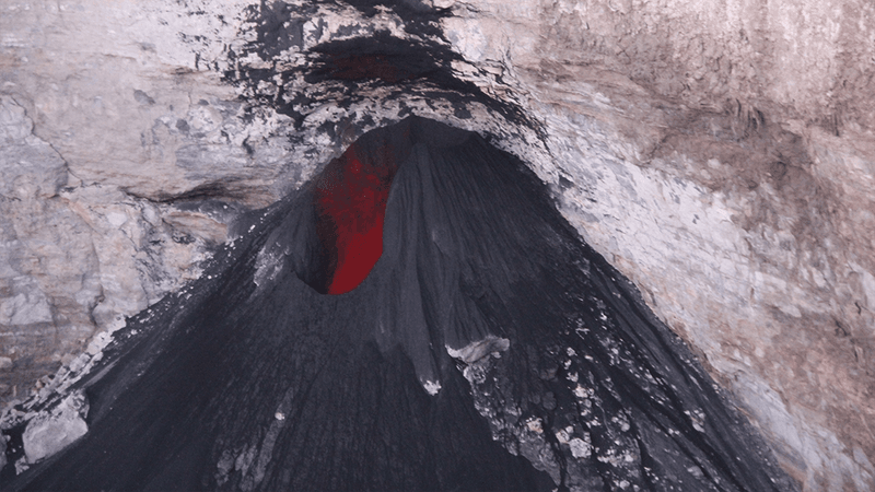 Strombolian eruption of a crater at Ol Doinyo Lengai volcano.