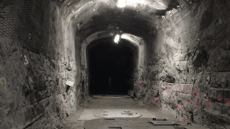 A cave at the Onkalo waste disposal facility.