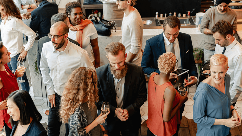 A group of people at a party.