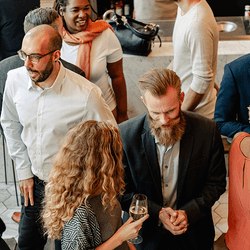 A group of people at a party.