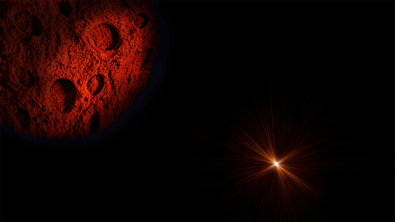 Abstract image of a rocky body in space.