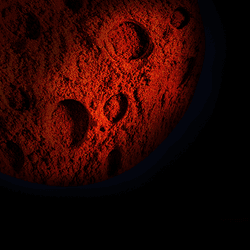 Abstract image of a rocky body in space.