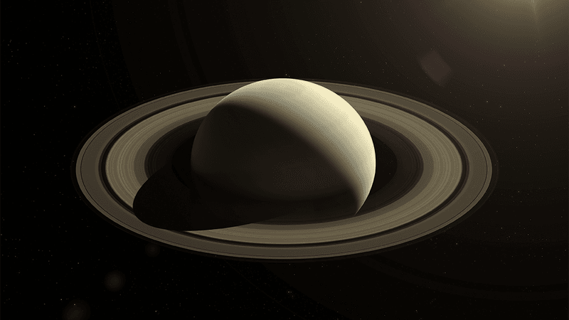 Saturn and its rings.