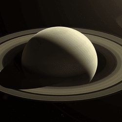 Saturn and its rings.