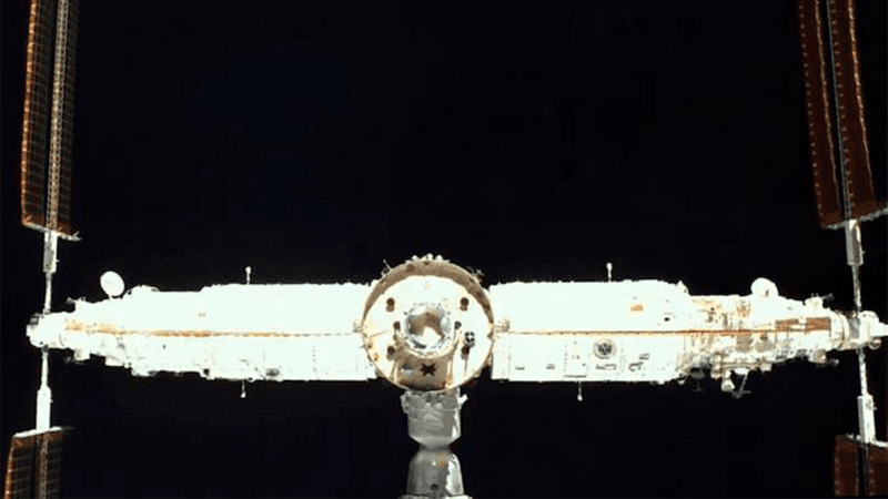 Rear view of Tiangong space station.