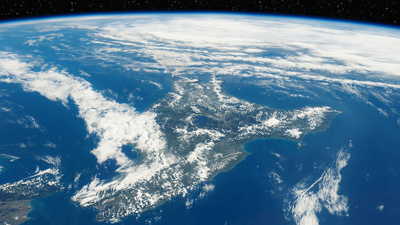 New Zealand seen from space.