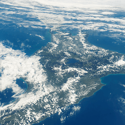 New Zealand seen from space.